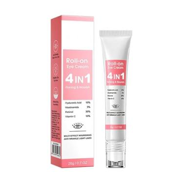 Imagem de KPJFZFEY Creme Para Os Olhos Com 10% De Ácido Hialurônico, 5% De Nicotinamida, 30% De Retinol E 10% De Vitamina C Para Olheiras, Rugas, Bolsas E Linhas Finas, Creme Para A Área Dos Olhos Com Bola De