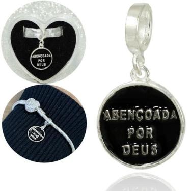 Imagem de Berloque Charms Abençoada Por Deus Prata Legitima 925 - La&Ny Pratas, 