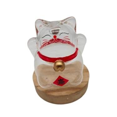 Imagem de oshhni Cofrinho Gato da Sorte Organizador de Dinheiro Linda Estátua Caixa de Economia Fofa em Formato de Gato para Mesa de Escritório Decoração de Sala com