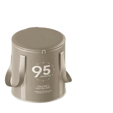 Imagem de Balde de banho de spa dobrável com tampa, banheira de imersão portátil profunda para adultos, design termostático e de cintura alta (com tampa - cinza tinta)