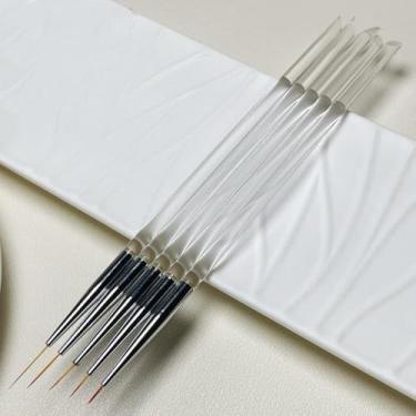 Imagem de Conjunto de pincéis angulares para arte de unhas para listras precisas e desenho de padrões