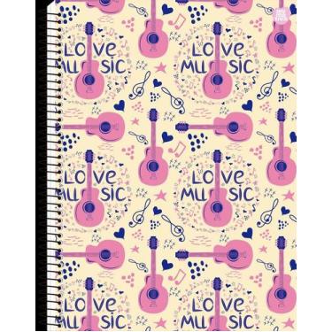 Imagem de Caderno Universitário Feminino Love Music  80 folhas - ANIMATIVA