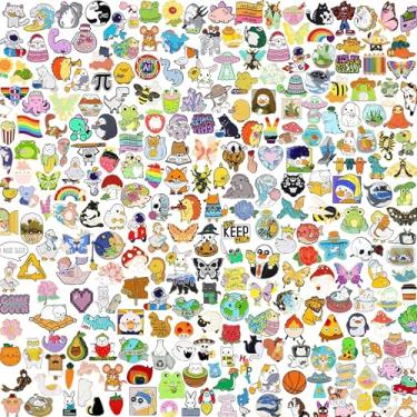 Imagem de Conjunto de 20 40 60 peças de alfinetes de esmalte mistos fofos a granel, emblemas de lapela de anime de plantas engraçadas, broches de botão de desenho animado joias para mochilas, chapéus, decoração de jaqueta, presentes de festival, Ferro, Amazonita