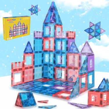 Imagem de Brastoy Blocos de Montar Magnéticos Construção STEM Brinquedo Infantil Educativo (104 Peças)