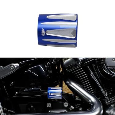 Imagem de POWER JAMES Blue KNOB Capa pré-ajustadora de amortecedor serve para Harley Davidson Fat Boy, Breakout, Deluxe, Sport Glide, Fat Bob, 54000137 (azul)