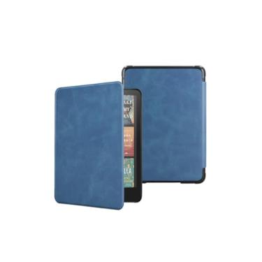 Imagem de Capa para Kindle Paperwhite 17.8 cm 12ª Geração 2024 / Kindle Colorsoft Signature Edition, Couro PU Premium, Capa Leve À Prova D'Água com Função Auto Sleep Wake, LightBluee