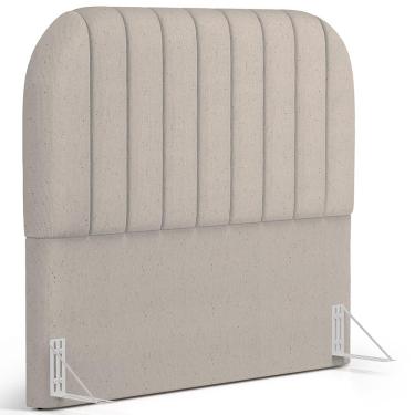 Imagem de Cabeceira Cama Box King Estofada Orgânica 195cm Alice W01 Linho Bege - Lyam Decor