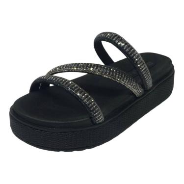 Imagem de Chinelo Feminino Flatform Slip On Conforto Strass Ramarim