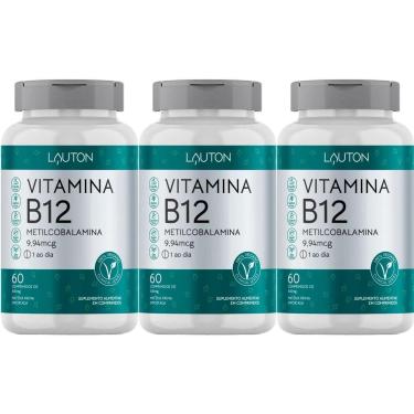 Imagem de Kit 3X Vitamina B12 Metilcobalamina - 60 Comprimidos - Lauton Nutrition-Masculino