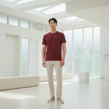 Imagem de Camiseta Masculina Voker 100 Algodão Premium Corte Slim Toque Macio e 