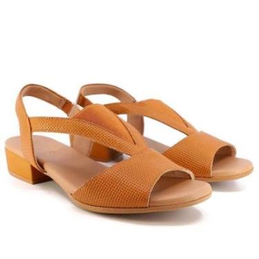 Imagem de Sandália Feminino Usaflex Couro Salto Baixo AI2708003-Feminino