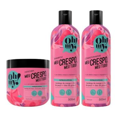 Imagem de Kit Shampoo Cond e Máscara Meu Crespo Meu Tudo 500ml Oh My - Haskell