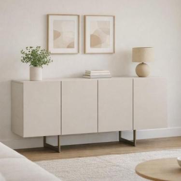 Imagem de Aparador Buffet Para Sala de Jantar 4 Portas 160cm Pés Industrial Beni