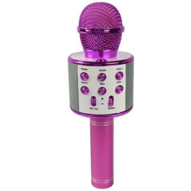 Imagem de Microfone Karaokê Infantil Ws858 Pink Sem Fio Com Bluetooth - AQUILAE