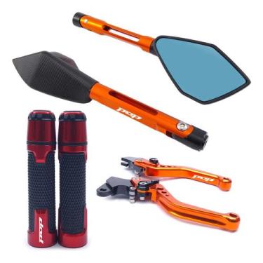Imagem de Kit Manete Manopla Retrovisor Pop 100 Pop 110 Gravado Laser - Special 