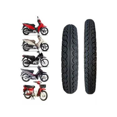 Imagem de Kit 2 Pneus para Biz 125 - 80/100-14 e 60/100-17 + BRlNDE (REDINHA) - 