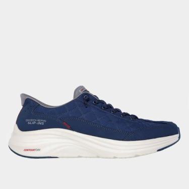 Imagem de Tênis Skechers Cozy Fit Slip Ins Masculino, Azul, Cinza, 41