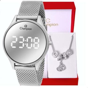 Imagem de Relógio Feminino Prata Champion Digital Espelhado CH40133S + Pulseira 