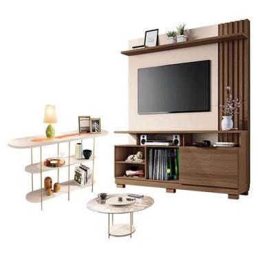 Imagem de Estante Home Theater Artheo com Mesa de Centro Sky com tampo de vidro 