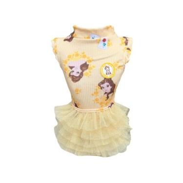 Imagem de Regatinha Bela Amarelinha com Tutu para cachorro e gato Tamanho:G - Si