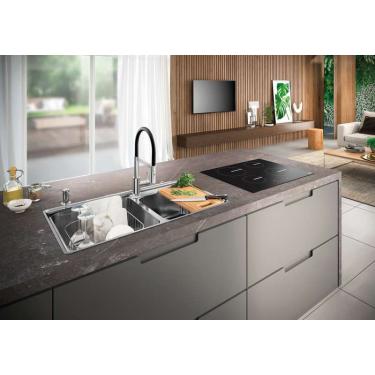 Imagem de Cuba Dupla De Sobrepor Bell 86x48 com Acessórios e Válvula 4,5 Franke