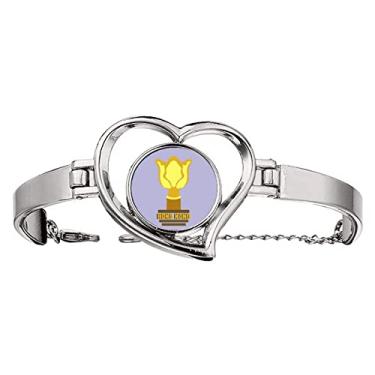 Imagem de N/A N/A Bracelete Bauhinia Landmark metal construção coração joia pulseira, medium, metal
