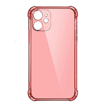 Imagem de Capa de telefone de silicone à prova de choque grossa para iphone 13 12 11 pro xs max x xr capa de proteção de lente para iphone 6s 7 8 plus case em se, vermelho, para iphone 12 pro