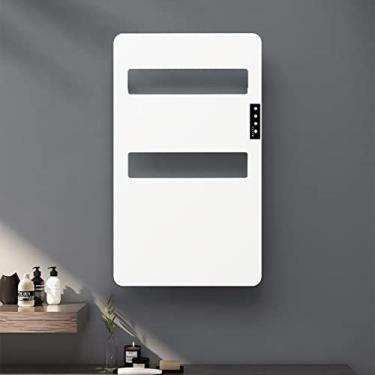Imagem de Toalheiro de aquecimento elétrico banheiro inteligente vaso sanitário de aquecimento montado na parede toalha de aquecimento rack de secagem doméstico temperatura constante, branco