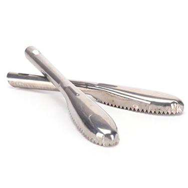 Imagem de Funnytoday365 Descascador de limpeza de peixes de remoção rápida raspador de pele de peixe escova de aço inoxidável raspagem escama de peixe raladores