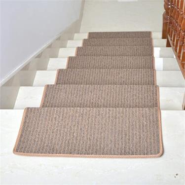 Imagem de Tapete antiderrapante para degraus de escada, 2 pacotes de almofadas de escada tapete com autoadesivo, protetor de corredor de escada interno para degraus de madeira piso de escada, B, 80 * 24 cm + 3 cm