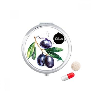 Imagem de Olives Fruit Tasty Healthy Watercolor Caixa de armazenamento de remédios
