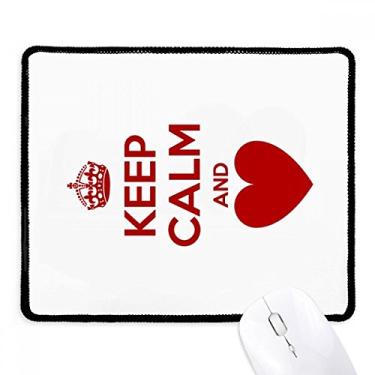 Imagem de Mousepad vermelho com citação Keep Calm and Love Tapete de borracha para jogos