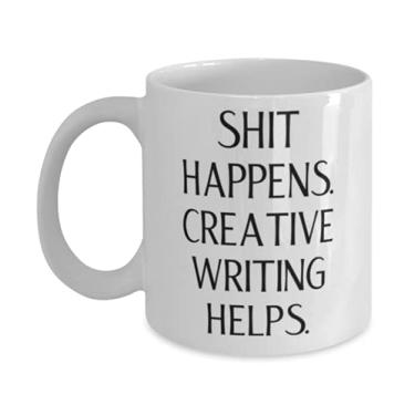 Imagem de Escrita criativa, inspiradora, 325 ml, caneca de 425 g, Shit Happens. Escrita criativa, presentes para amigos, presente de, copo para escrita criativa