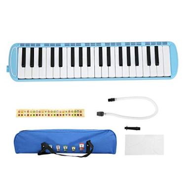 Imagem de Teclado Soprano 37 Teclas Melodica, Instrumento de Educação Musical Estilo Piano Instrumento Musical de Instrumento Melodica, para Crianças Iniciantes (azul)