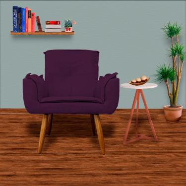 Imagem de Conjunto 2 Poltronas Estofadas Para Consultório Emília Plus Suede Roxo - LM DECOR