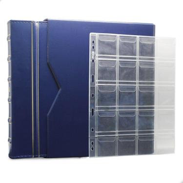 Imagem de Álbum de Luxo Azul 20 Folhas para 400 Moedas 3BZN P