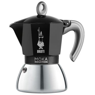 Imagem de Cafeteira Italiana Bialetti Moka Induction em Alumínio 6 Xícaras – Preta