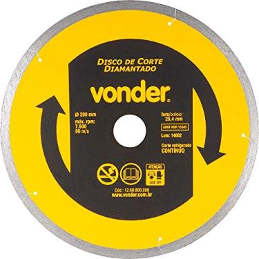 Imagem de Vonder, Disco De Corte Diamantado, 200 Mm, Contínuo, Para Porcelanato, Xld.