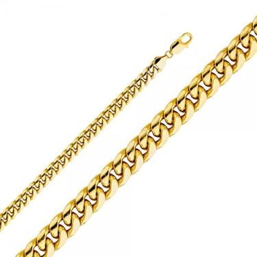 Imagem de Corrente cubana Miami vazada de ouro 14K 7,4 mm - Comprimento: 61 cm, Phoebe dourado