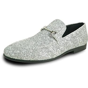 Imagem de bravo! Sapato social masculino para formatura, mocassim com cadarço, oxford, bico metálico, glitter, para casamento, baile, preto, azul, verde, dourado, rosa, estanho, roxo, prata, vermelho, Prata, 44