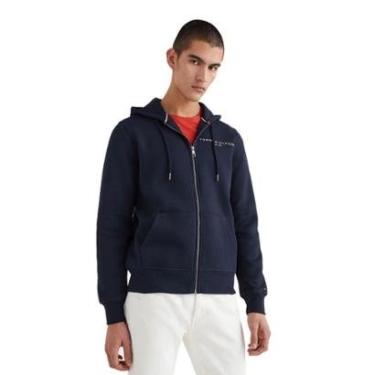 Imagem de Moletom Tommy Hilfiger Masculino Fleece Logo Zip-Thru Hoody Azul Marinho-Masculino