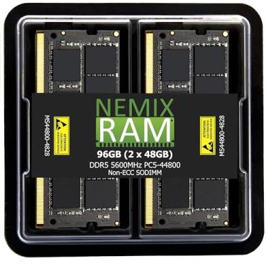 Imagem de NEMIX RAM 96GB (2X48GB) DDR5 5600MHz PC5-44800 2Rx8 1.1V CL46 262-PIN Non-ECC SODIMM Kit de memória para laptop PC