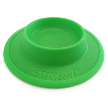 Imagem de STAYbowl Tigela de água e ração para animais de estimação para gatos, cães de raça de brinquedo, dragões barbudos, tartarugas e pequenos animais de estimação (copo de 3/4 em quatro cores (verde