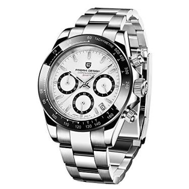 Imagem de Relógio de pulso masculino Pagani Design Pulseira de borracha analógico Quartzo para homens Daytona Homenagem de luxo à prova d'água Relógio de pulso Auto Date, cinza borracha, Borracha - cinza
