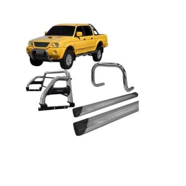 Imagem de Kit Quebra Mato,estribo,santo Antônio H2 L200 2004 Cromado - HOZZ