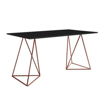 Imagem de Escrivinha Mesa Bela Vista Cobre E Tampo Preto - Cor: Preto