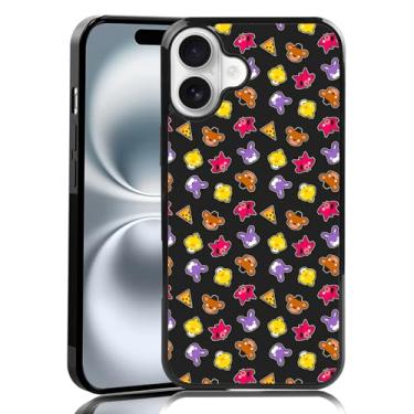 Imagem de MMYAJT Linda capa de celular com desenho animado urso e raposa adequada para iPhone 16 Plus, capa protetora de TPU à prova de choque FNAF Five Nights capa de telefone presente para meninos meninas