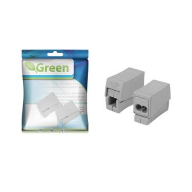 Imagem de Kit 2 Conectores Elétrico Bloco Terminal Rápido Cmk112 - GREEN