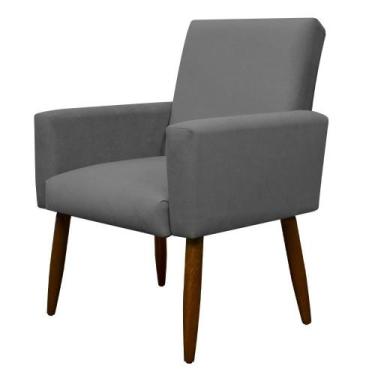 Imagem de Cadeira Poltrona Sala Escritorio Recepção Nina Suede Herrero, Cinza