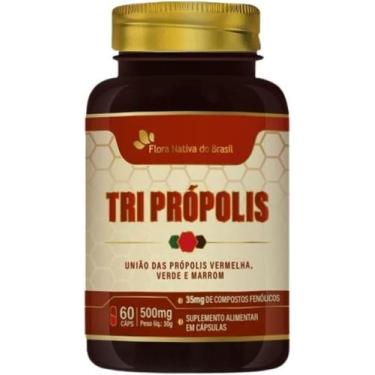 Imagem de Tri Própolis (Vermelha, Verde e Marrom) 60 Caps de 500mg Flora Nativa 